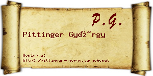 Pittinger György névjegykártya